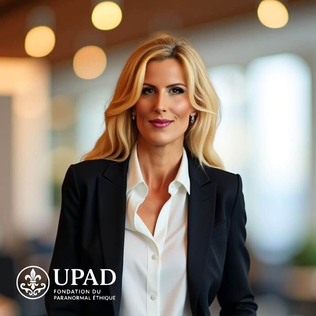 Portrait professionnel de Sophie Vitali, médium renommée, voyante expérimentée et présidente de l’UPAD – Union de Protection des Arts Divinatoires